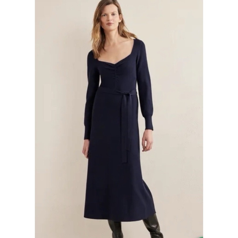 Boden Womens Sweetheart Jersey Midi Dress Size 20-22R Navy Casual Capsule